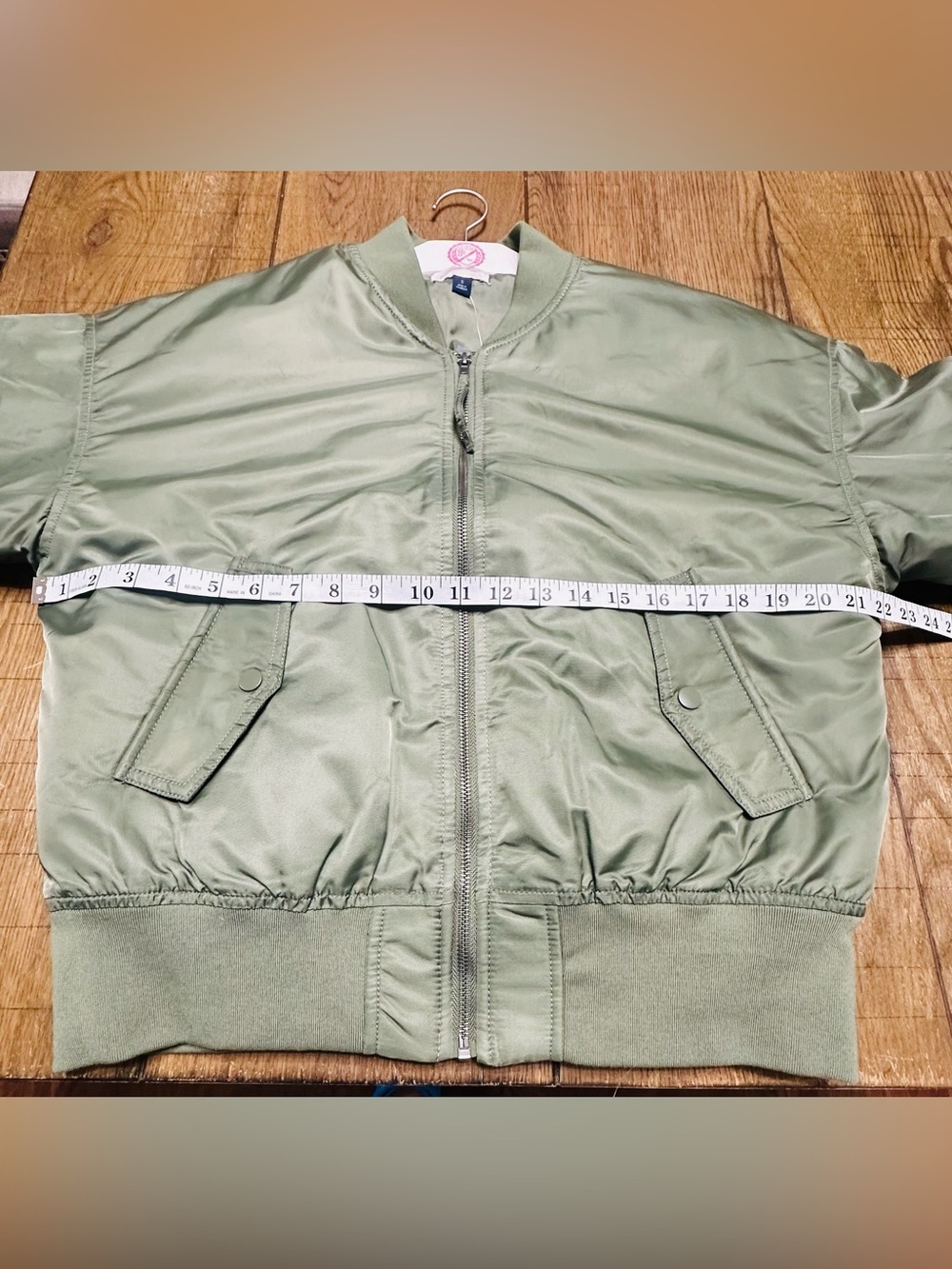 Olive Green Bomber Jacket - Women's Mid Weight Utility Coat Small NWT - Picture 4 of 5